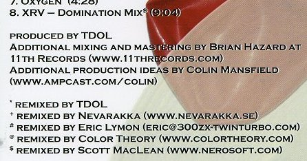 XRV CD Credits